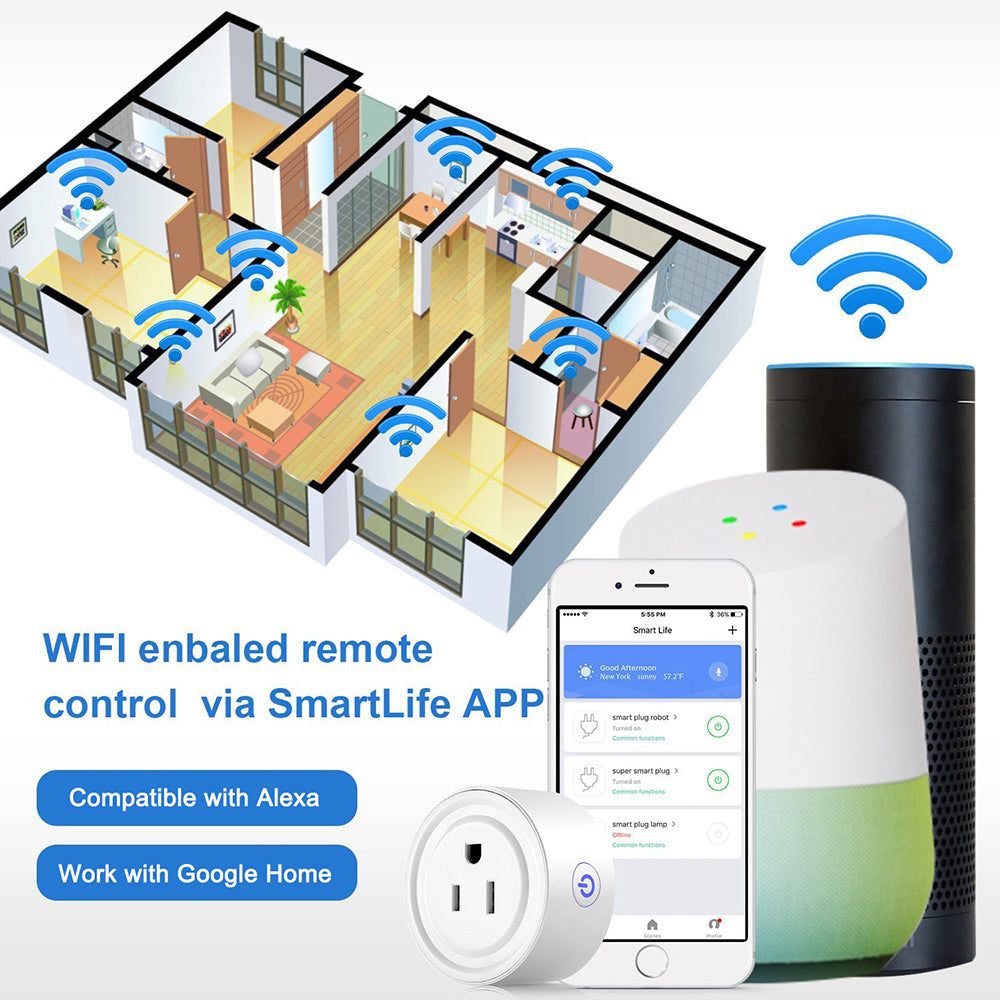 Smart Plug 1 Pack Wi-Fi Enabled Works with  Alexa Google Home –  Apromio