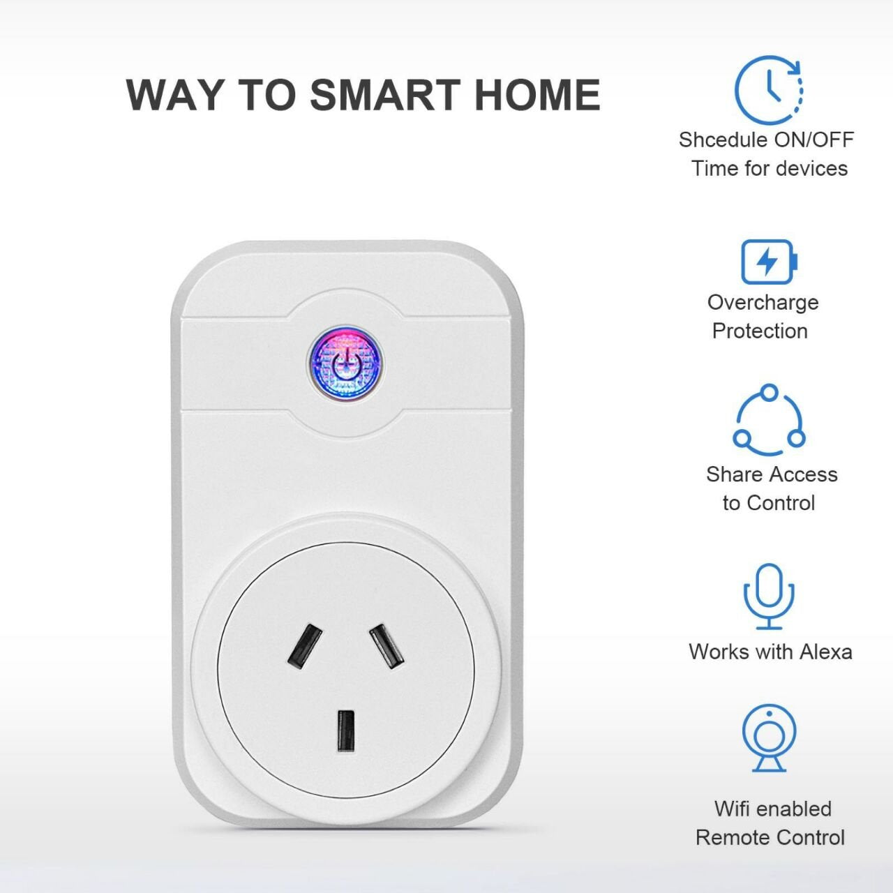 Wifi Smart Plug Remote Control Socket Outlet Switch Alexa Echo Google  Home,Set of 2